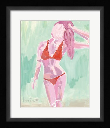 Framed Red Ruffle Bikini Print