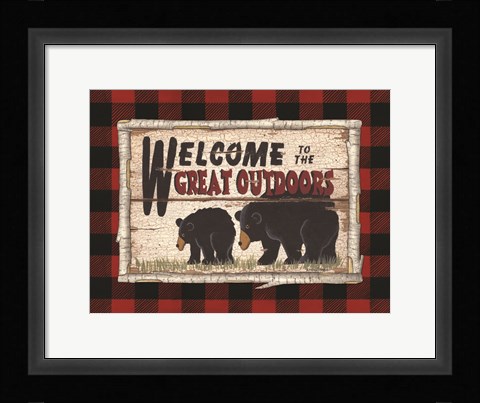 Framed Plaid and Bears Print