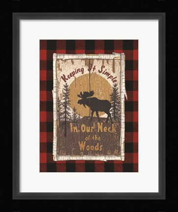 Framed Plaid Moose Print