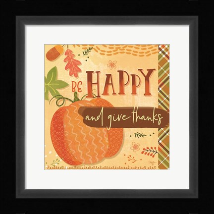 Framed Be Happy Print