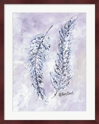 Framed Feathers in Blue Print