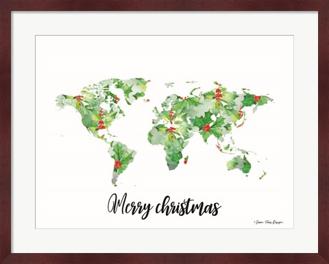 Framed Merry Christmas World Print