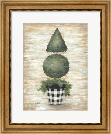 Framed Gingham Topiary Cone Print