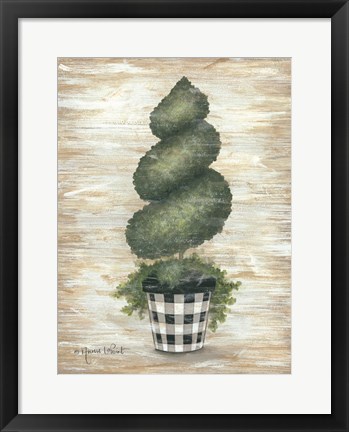 Framed Gingham Topiary Spiral Print