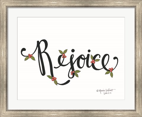 Framed Rejoice with Berries Print