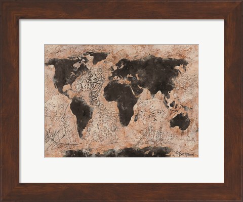 Framed Old World Map Print