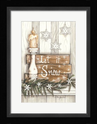 Framed Let It Snow Snowflakes Print