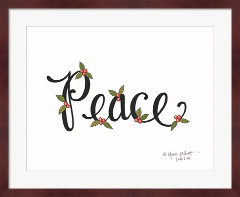 Framed Peace with Berries Print