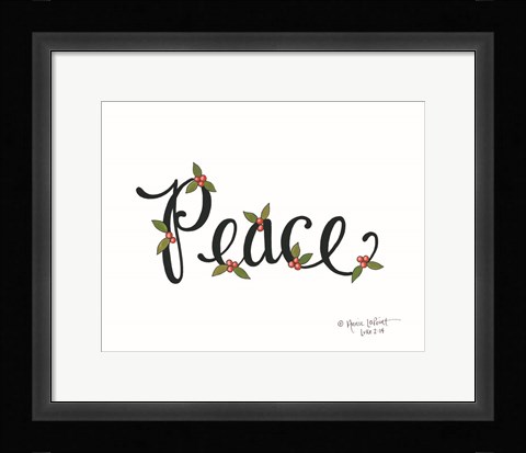 Framed Peace with Berries Print