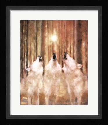 Framed Three Wolf Howl Print
