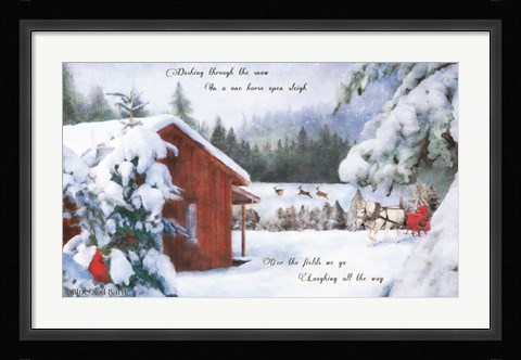 Framed Dashing Through the Snow Print