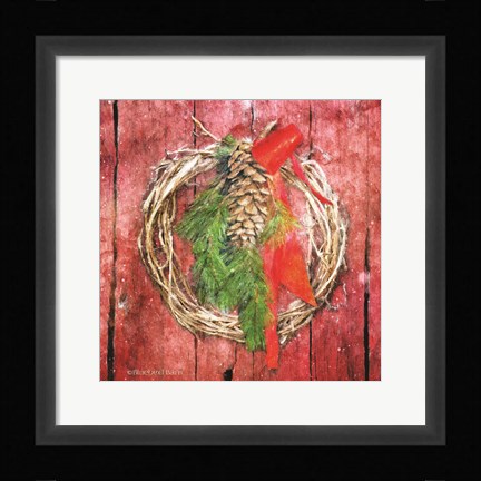 Framed Rustic Wreath Print