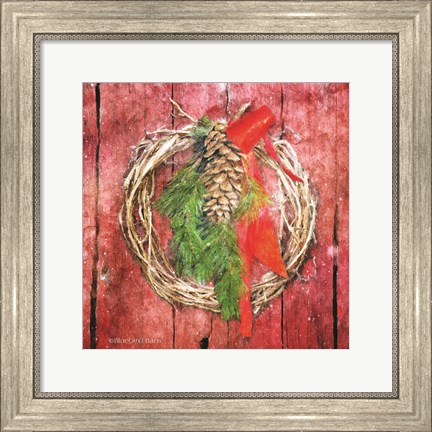 Framed Rustic Wreath Print