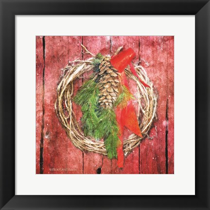 Framed Rustic Wreath Print