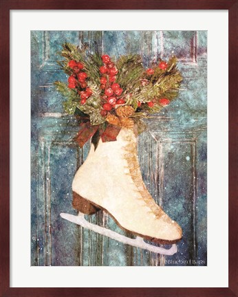 Framed Winter Skate with Floral Spray Print