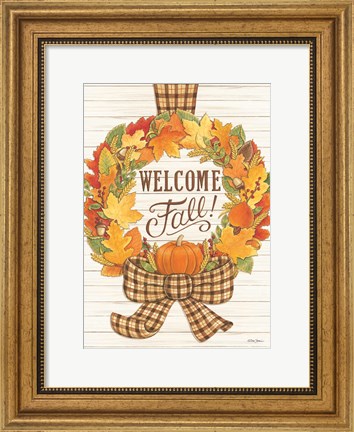 Framed Welcome Fall Wreath Print