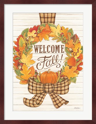 Framed Welcome Fall Wreath Print