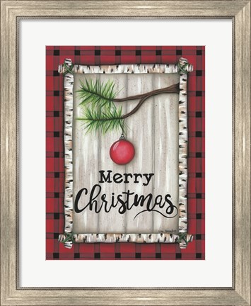 Framed Red Christmas Plaid Print