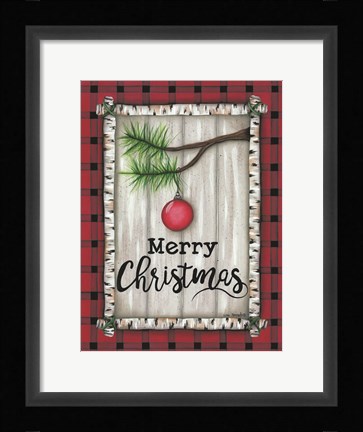 Framed Red Christmas Plaid Print