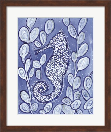 Framed Whimsical Seahorse Print