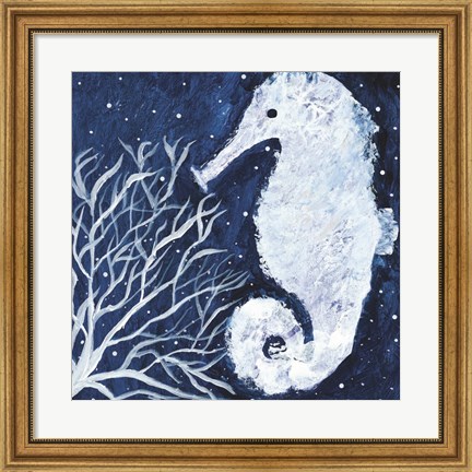 Framed Midnight Seahorse Print