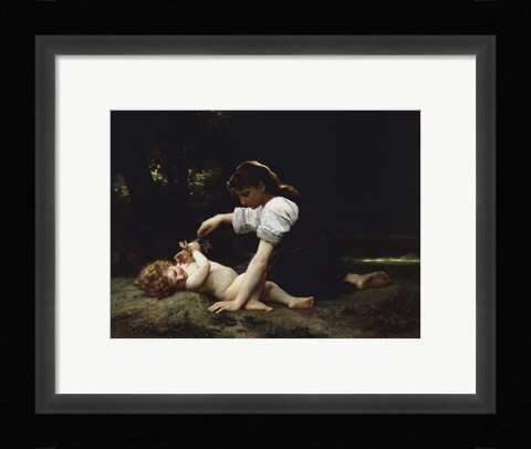 Framed Young Woman and Child, 1881 Print