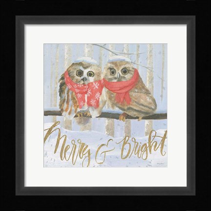 Framed Christmas Critters Bright V Print