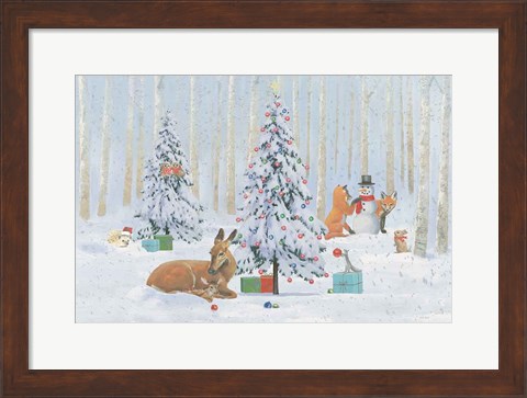 Framed Christmas Critters Bright I Print