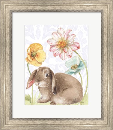 Framed Spring Softies Bunnies III Purple Print