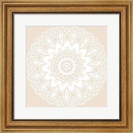 Framed Contemporary Lace Neutral II Print