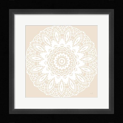 Framed Contemporary Lace Neutral II Print