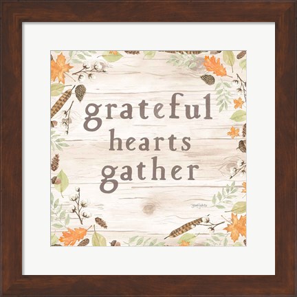 Framed Autumn Offerings I Light Grateful Print