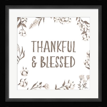 Framed Blessed VI v2 Neutral Print