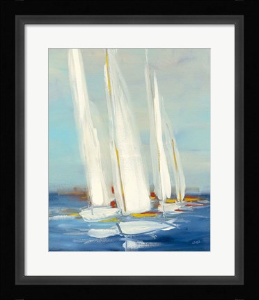 Framed Summer Regatta II Red Yellow Print