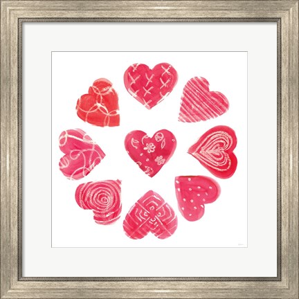 Framed Hearts and More Hearts II Print