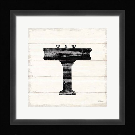 Framed Shiplap Bath II Print
