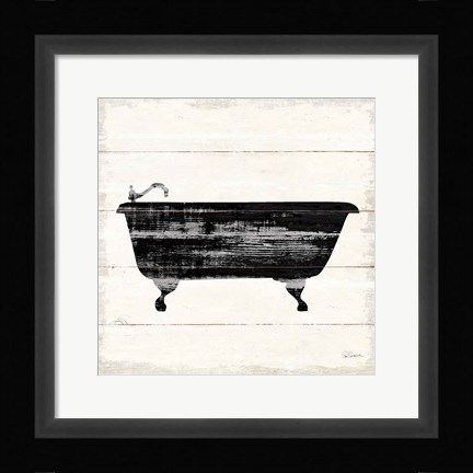 Framed Shiplap Bath I Print
