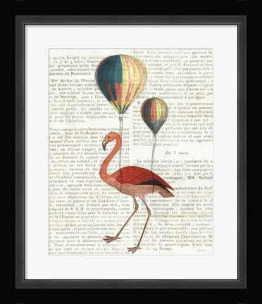 Framed Flying Flamingo Print