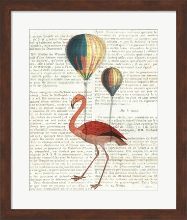Framed Flying Flamingo Print