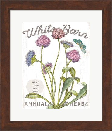 Framed White Barn Flowers VI Print