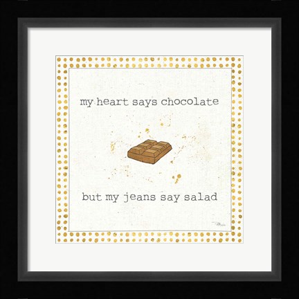 Framed Calorie Cuties IV Dot Border Print