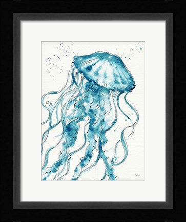 Framed Deep Sea X v2 Teal Print