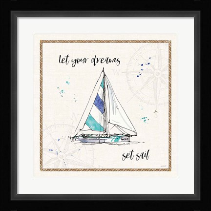 Framed Coastal Buoys III v2 Print