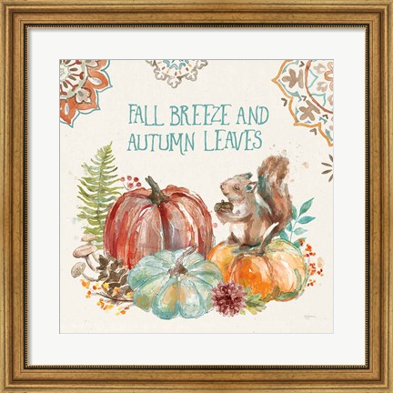 Framed Autumn Friends IV Print
