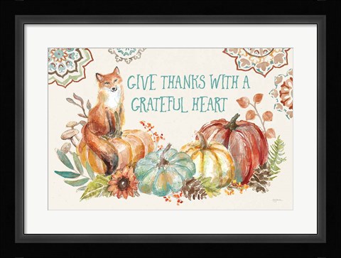 Framed Autumn Friends II Print