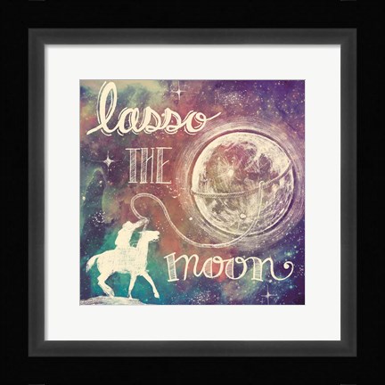 Framed Universe Galaxy Lasso the Moon Print