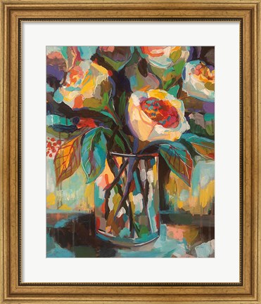 Framed Stained Glass Floral Print