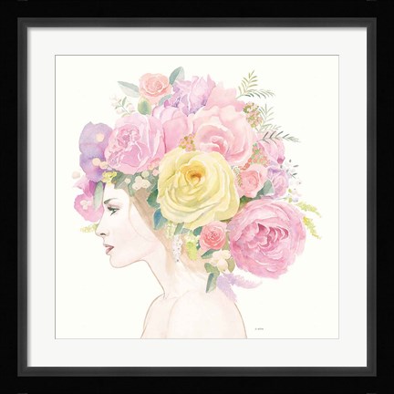 Framed Flowers in her Hair Print