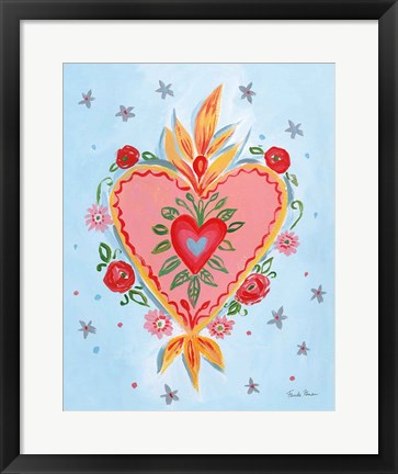 Framed Frida&#39;s Heart III Print