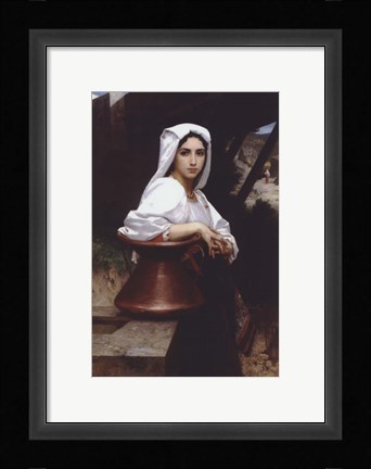Framed Italian Girl Drawing Water Print